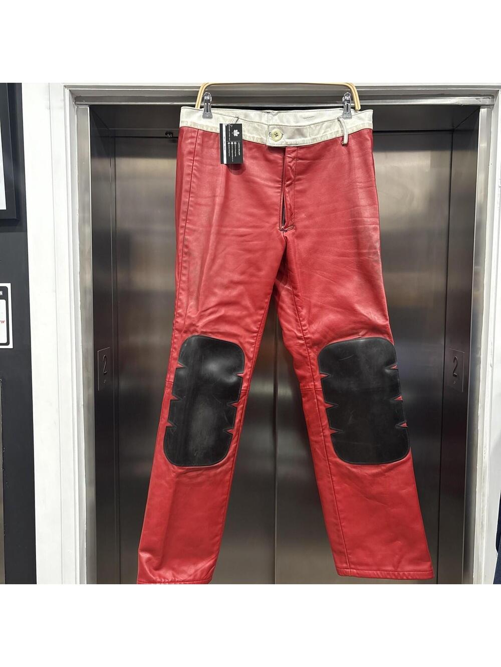 Vintage Custom Leather And Rubber Wear Red Shooting Pants